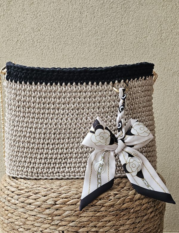 Sac " ACQUA " Beige détail noir – Image 2