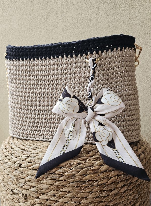 Sac " ACQUA " Beige détail noir – Image 3